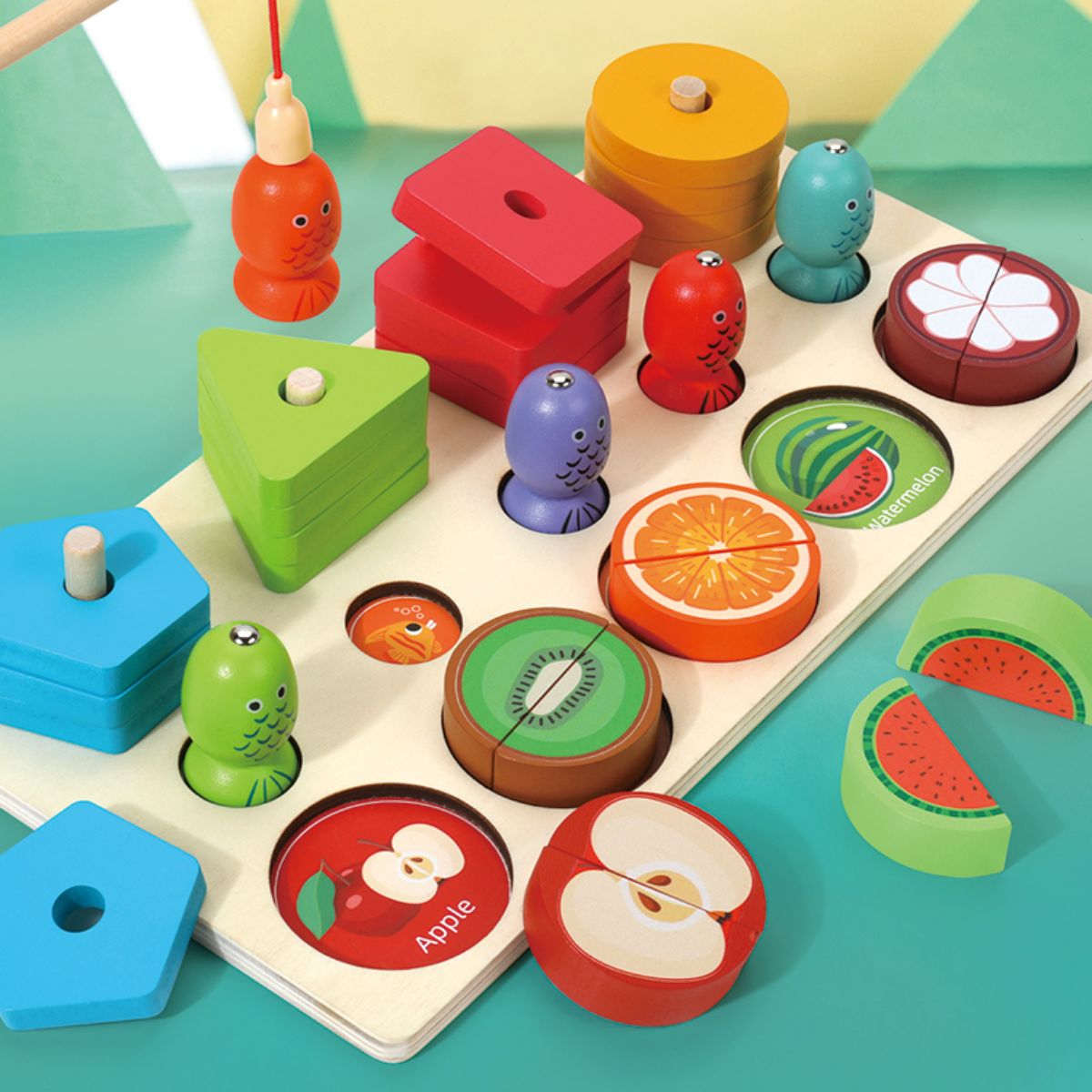 Multi-functional magnetic fruit set.