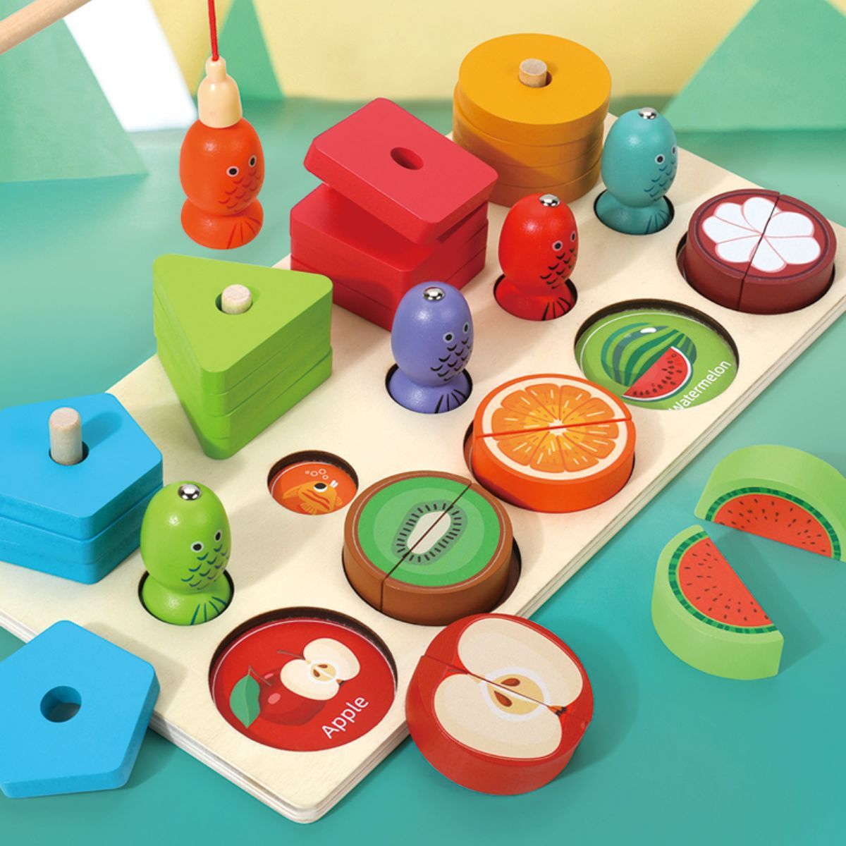 Multi-functional magnetic fruit set.