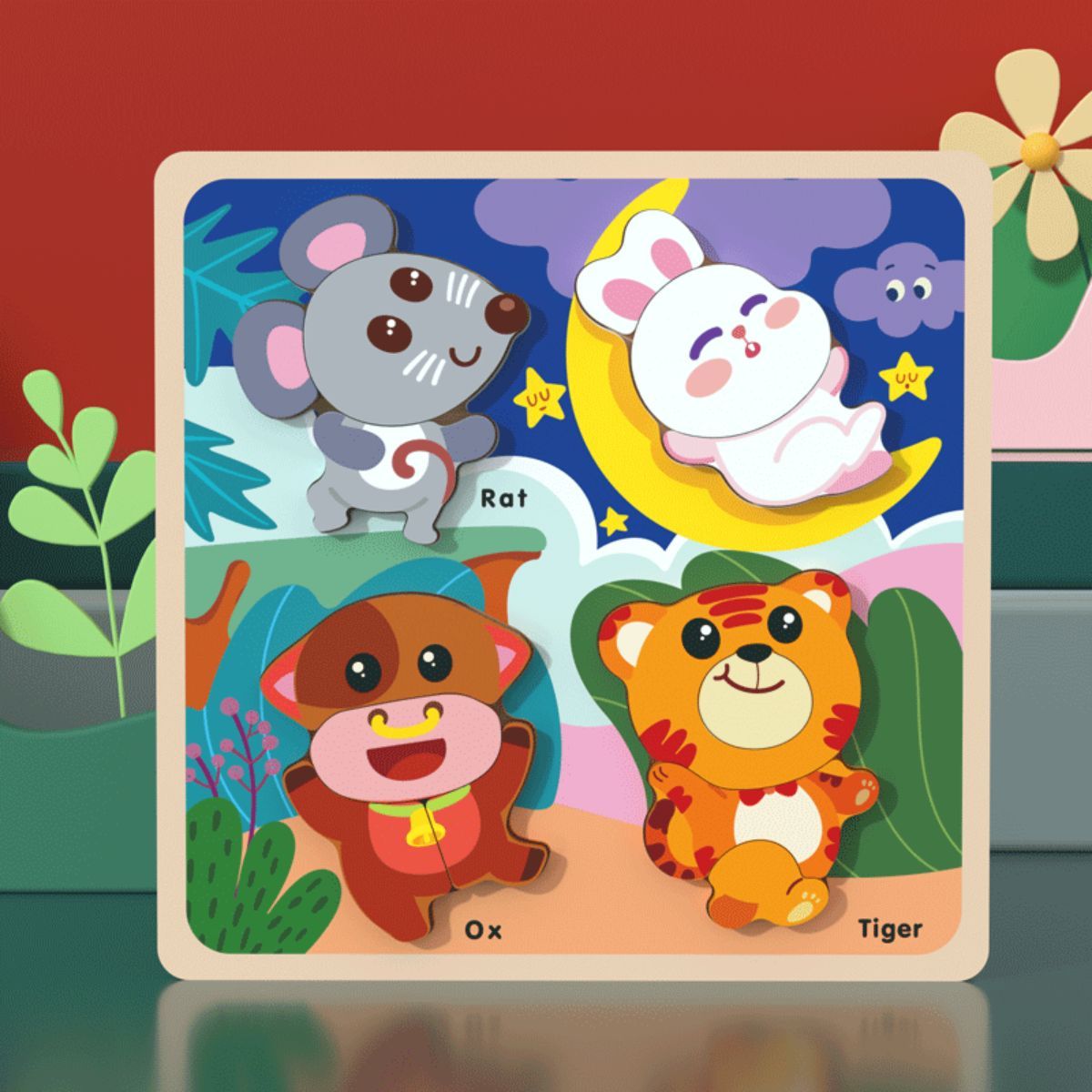 Educational puzzles suitable for children aged 1 to 3 years.