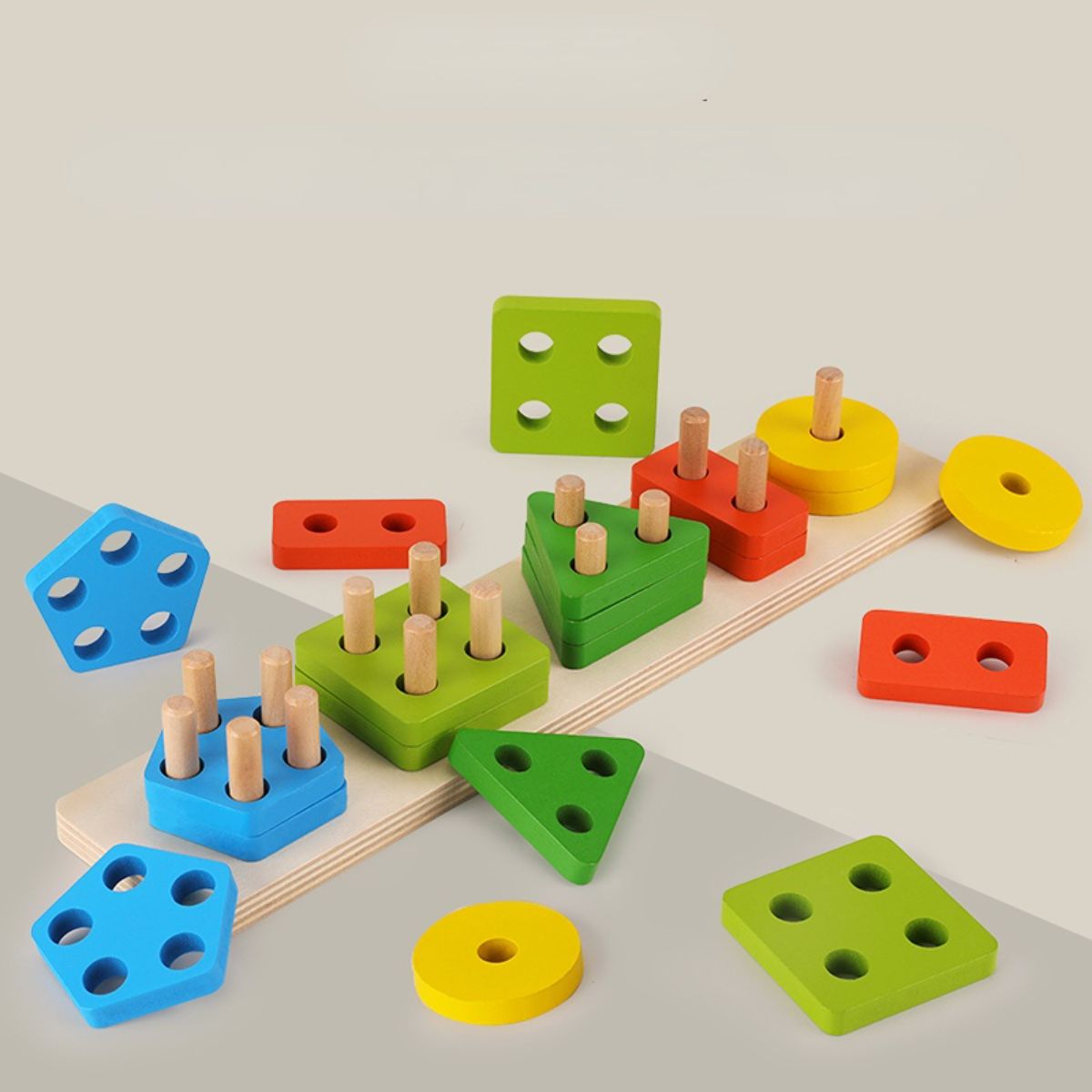 Wooden shape sorter.