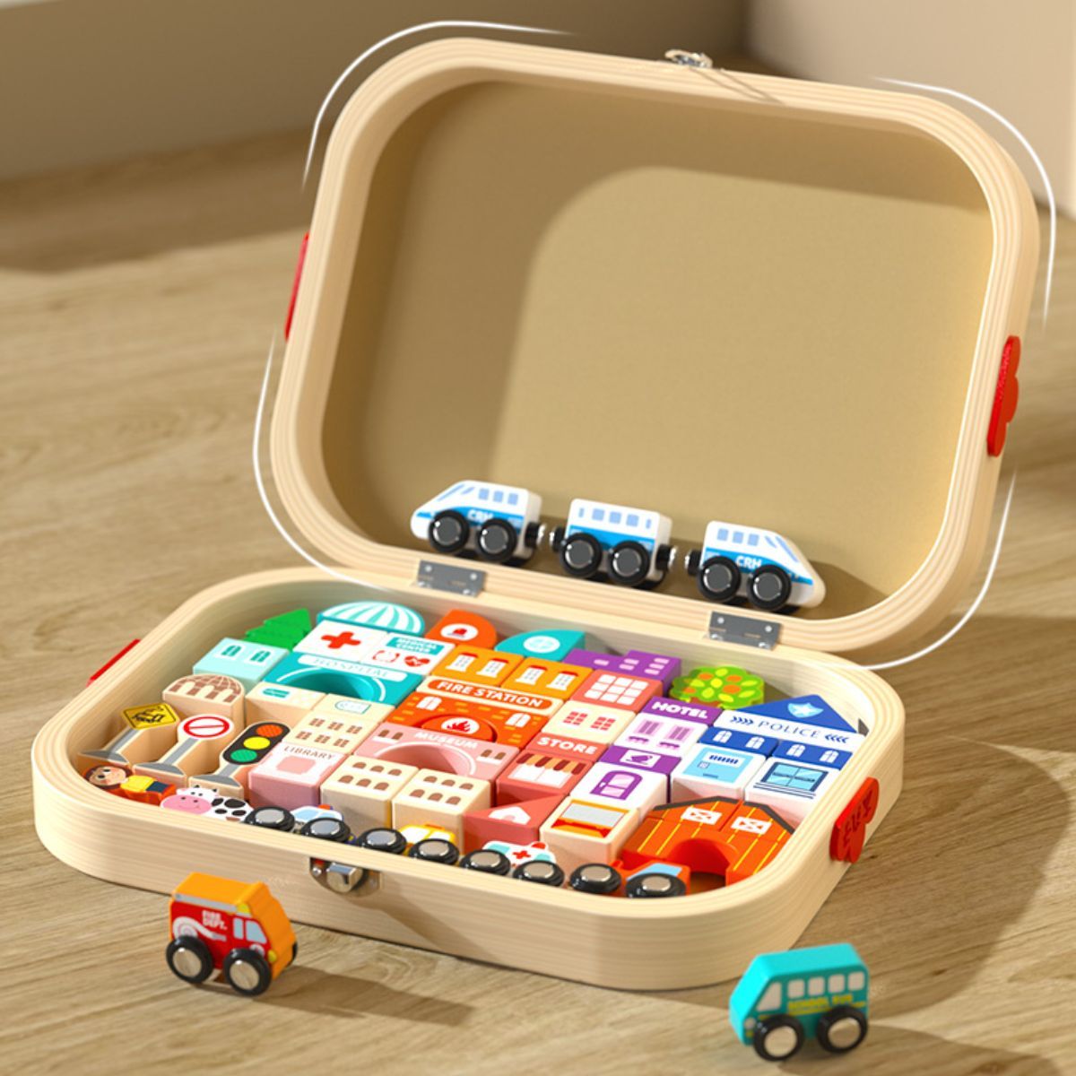 Educational city transport blocks toy.
