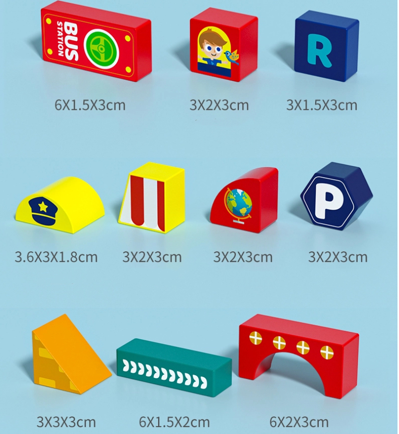 100-Piece Wooden City Scene Building Blocks | Educational Montessori Construction Toy Set for Wholesale & OEM