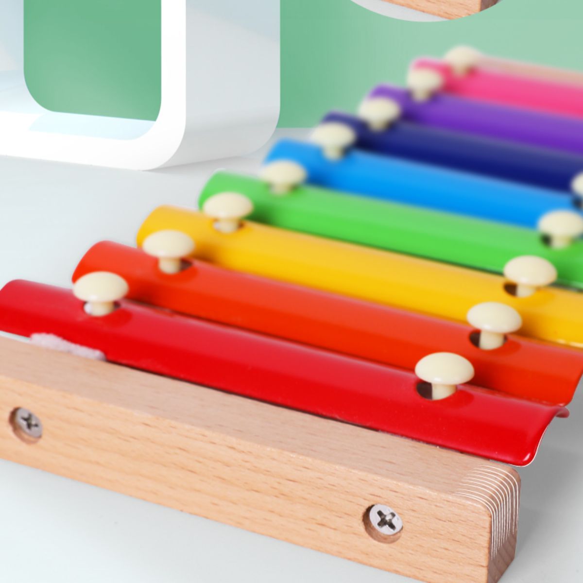 Wooden key for children with eight tones.