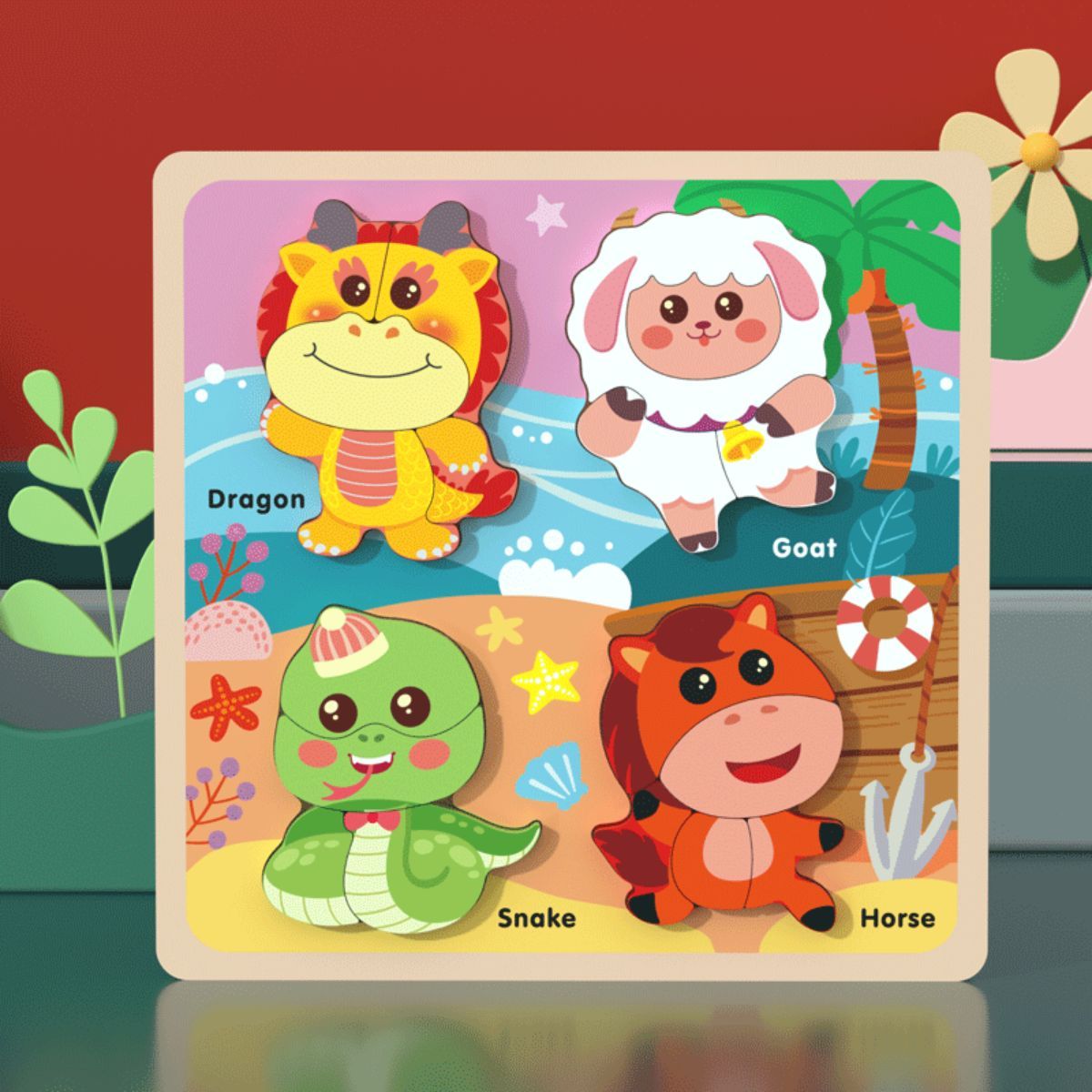 Educational puzzles suitable for children aged 1 to 3 years.