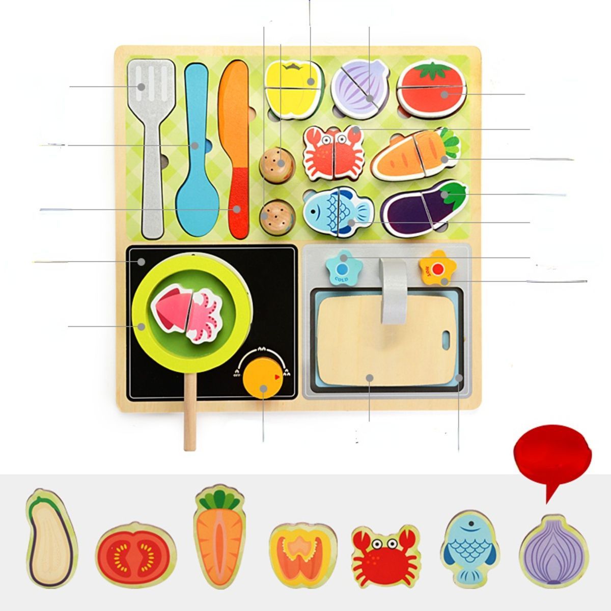 Role-play kitchen toy set.