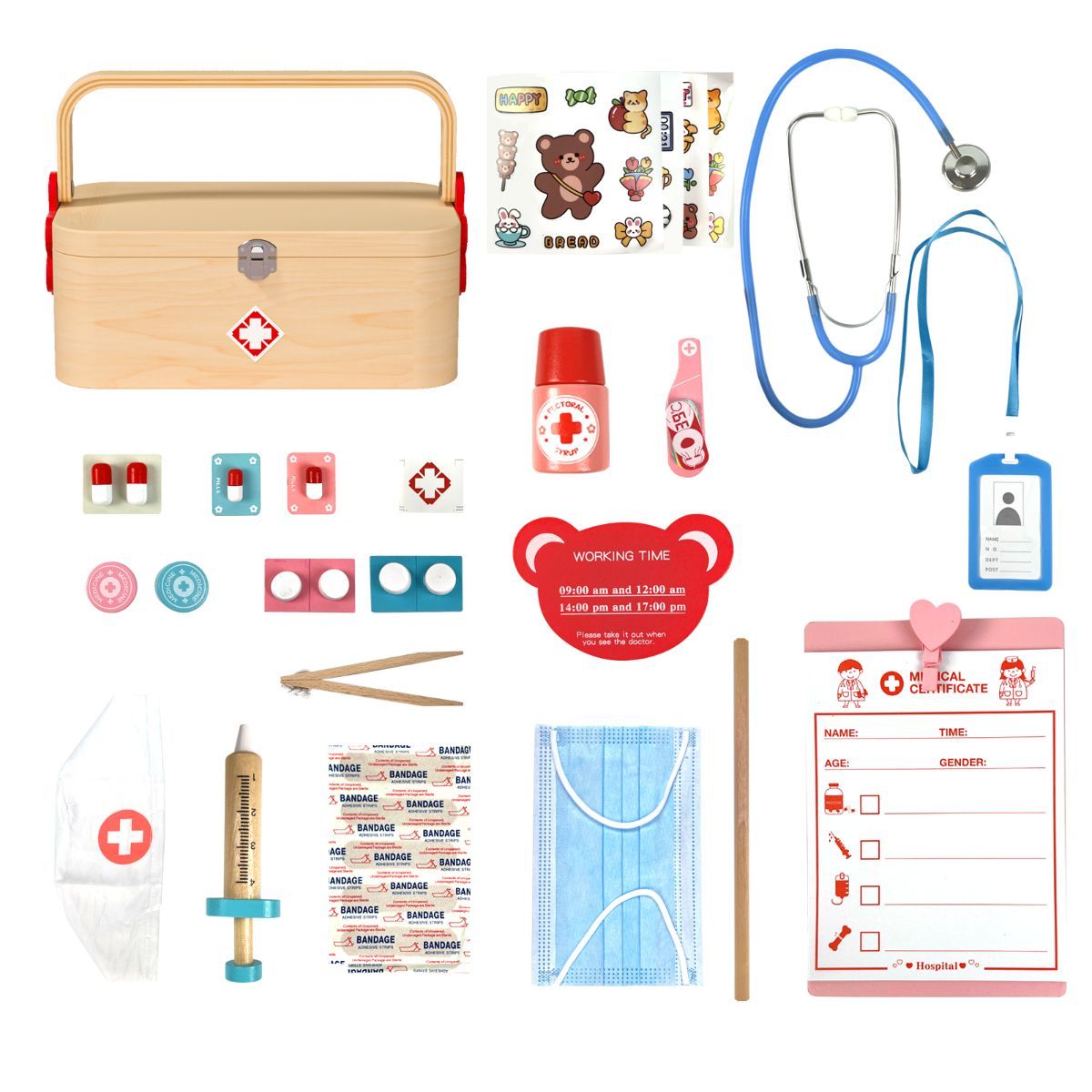 Role-play doctor toy set.