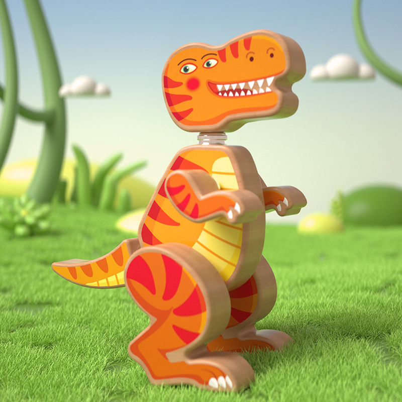 Jurassic Wooden Dinosaur Assembly Set