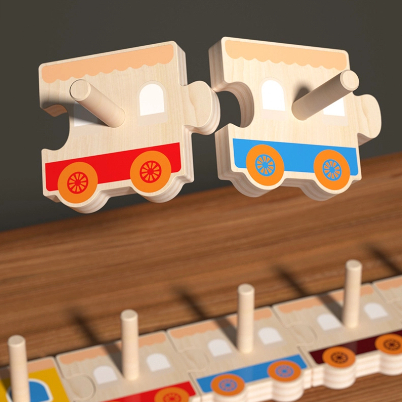 Montessori Wooden Shape Stacking Train | Educational Wooden Toy for Toddlers | Wholesale Preschool Learning Toy