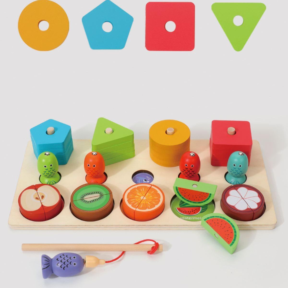 Multi-functional magnetic fruit set.