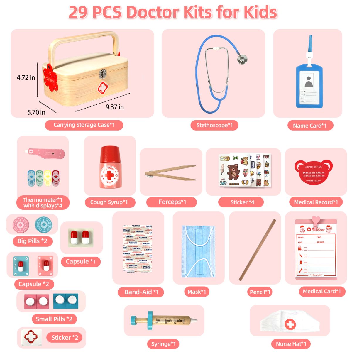 Role-play doctor toy set.