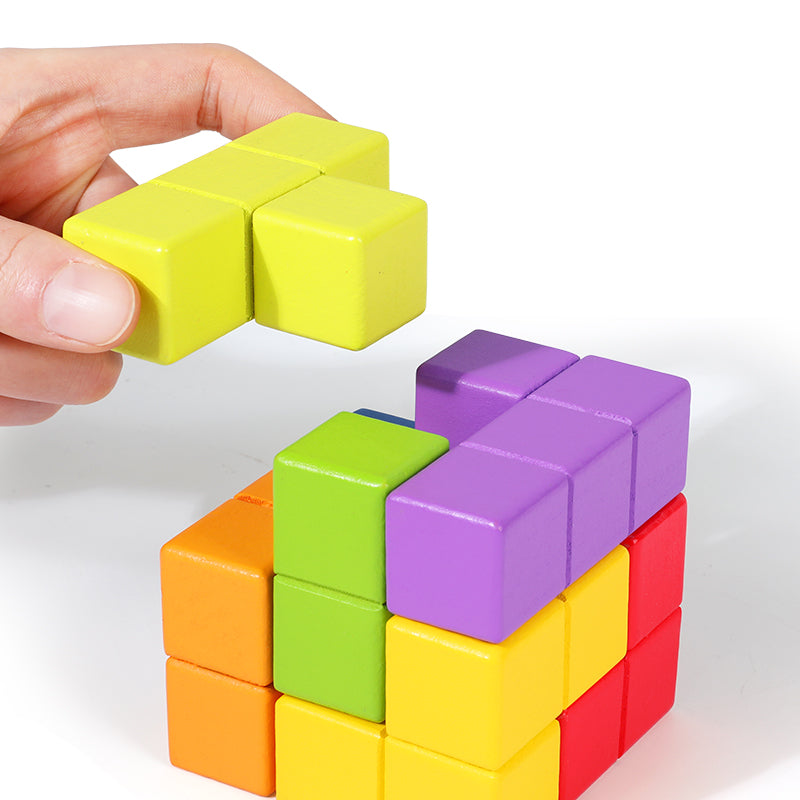 Educational 3D blocks toy suitable for children aged 0 to 3 years.