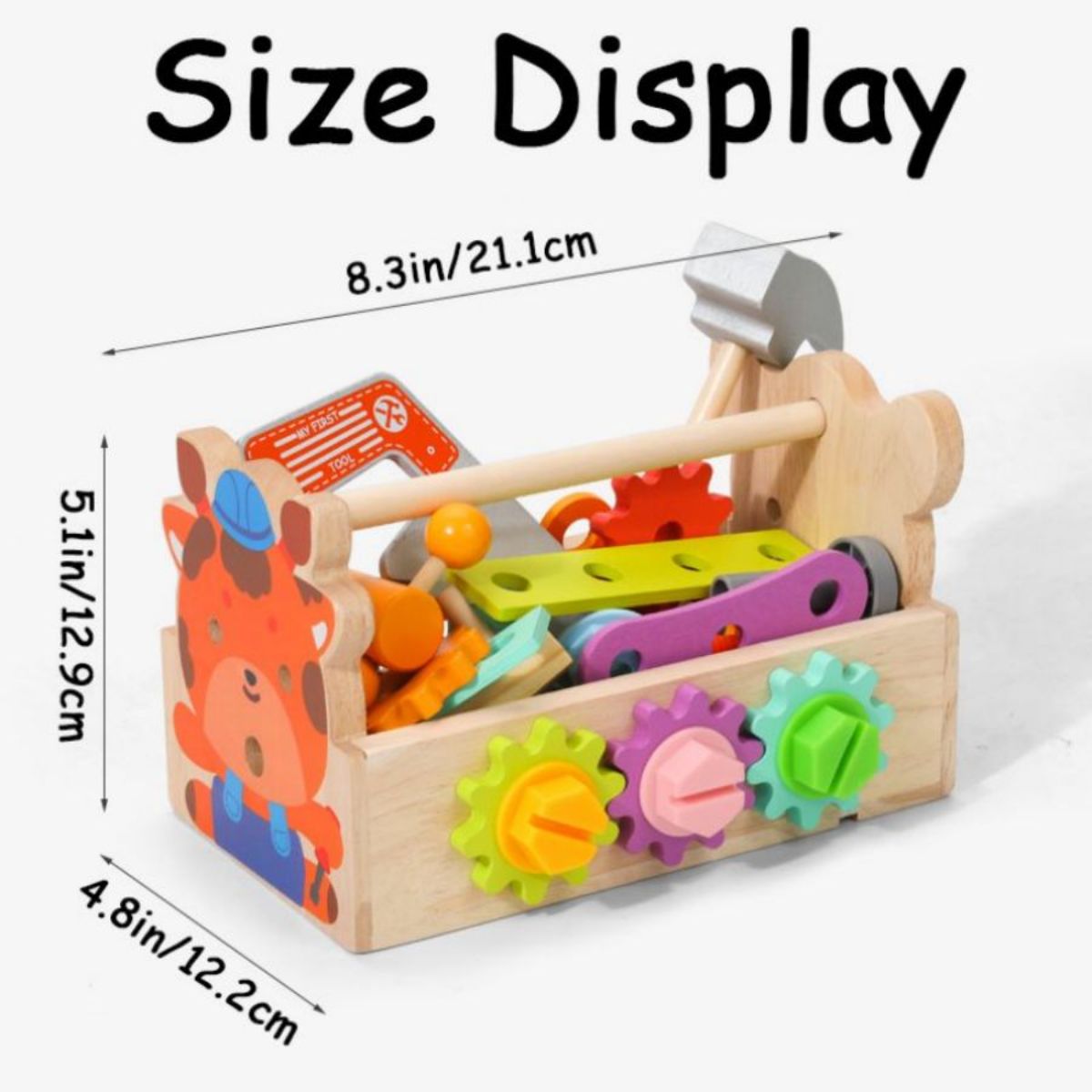 Multi functional toolbox suitable for children aged 3 to 6