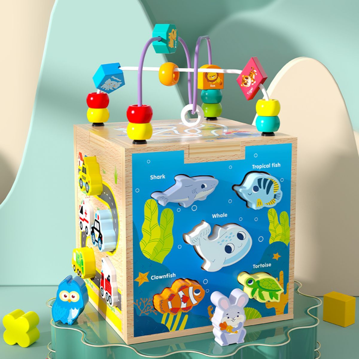 Multi-functional activity cube.