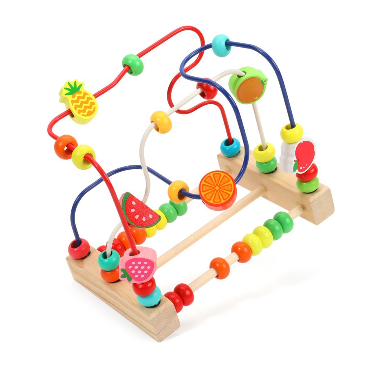 Maze bead game, colorful wooden circular game suitable for children, maze bead education game, children's activity cube, sensory education game