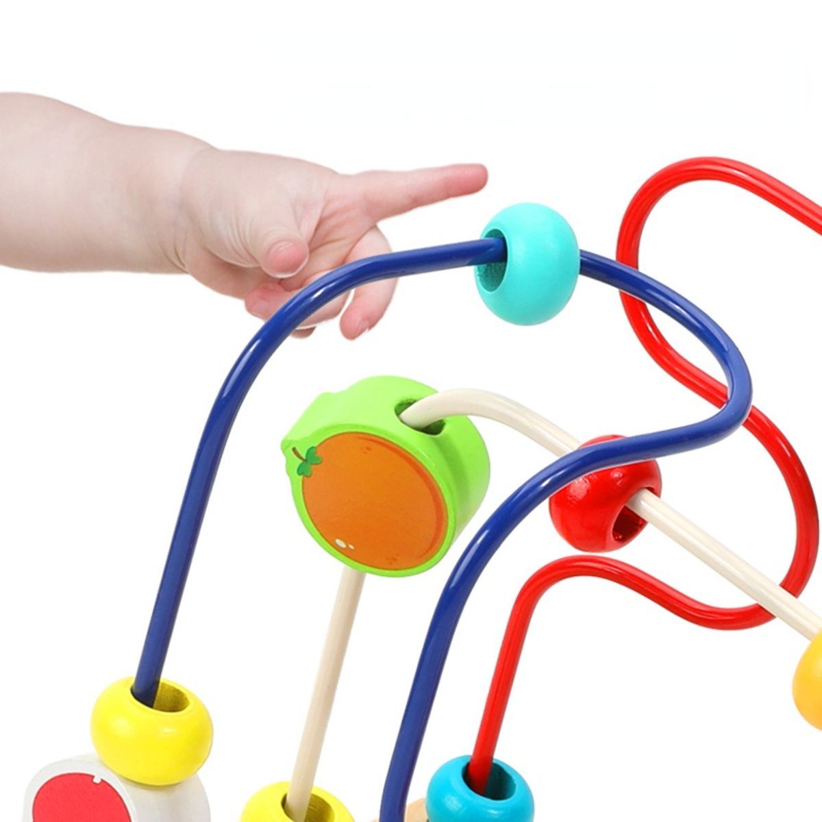 Maze bead game, colorful wooden circular game suitable for children, maze bead education game, children's activity cube, sensory education game