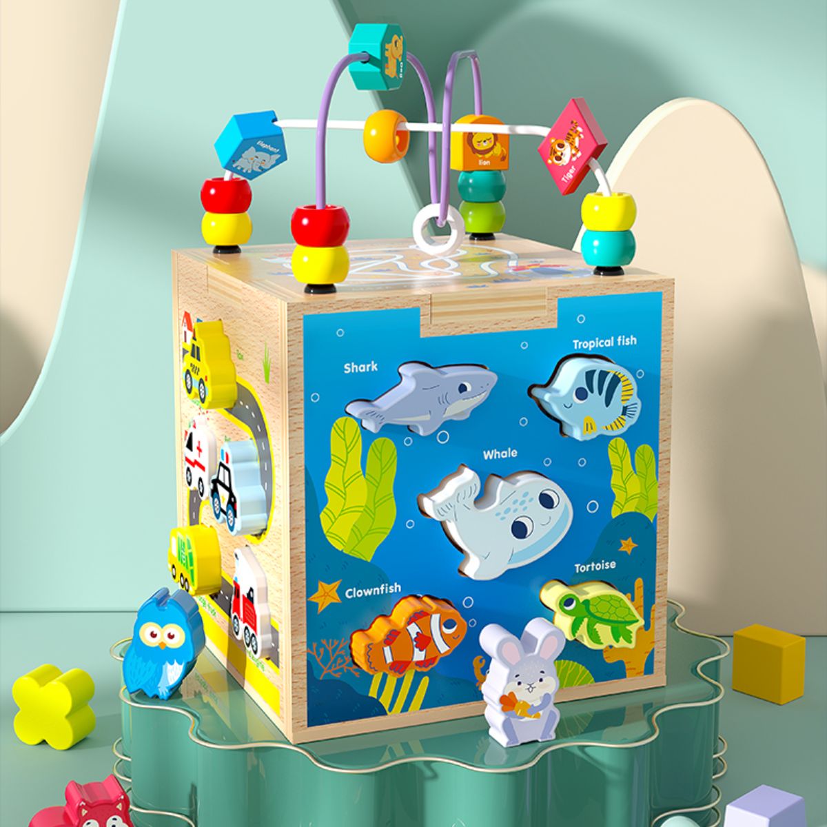 Multi-functional activity cube.