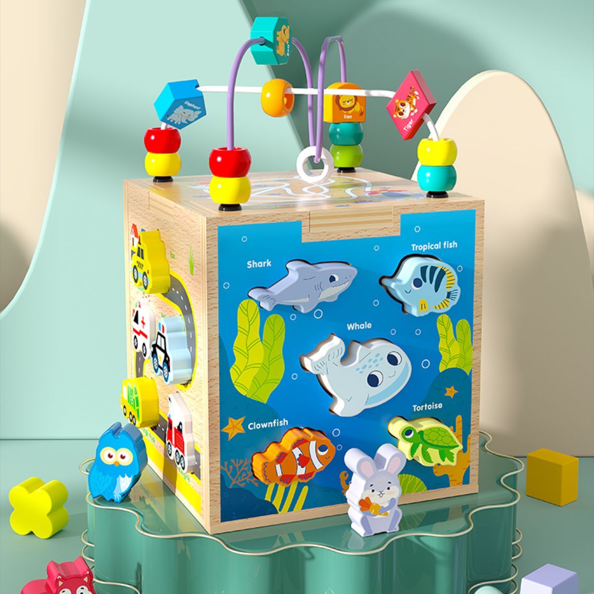 Multi-functional activity cube.