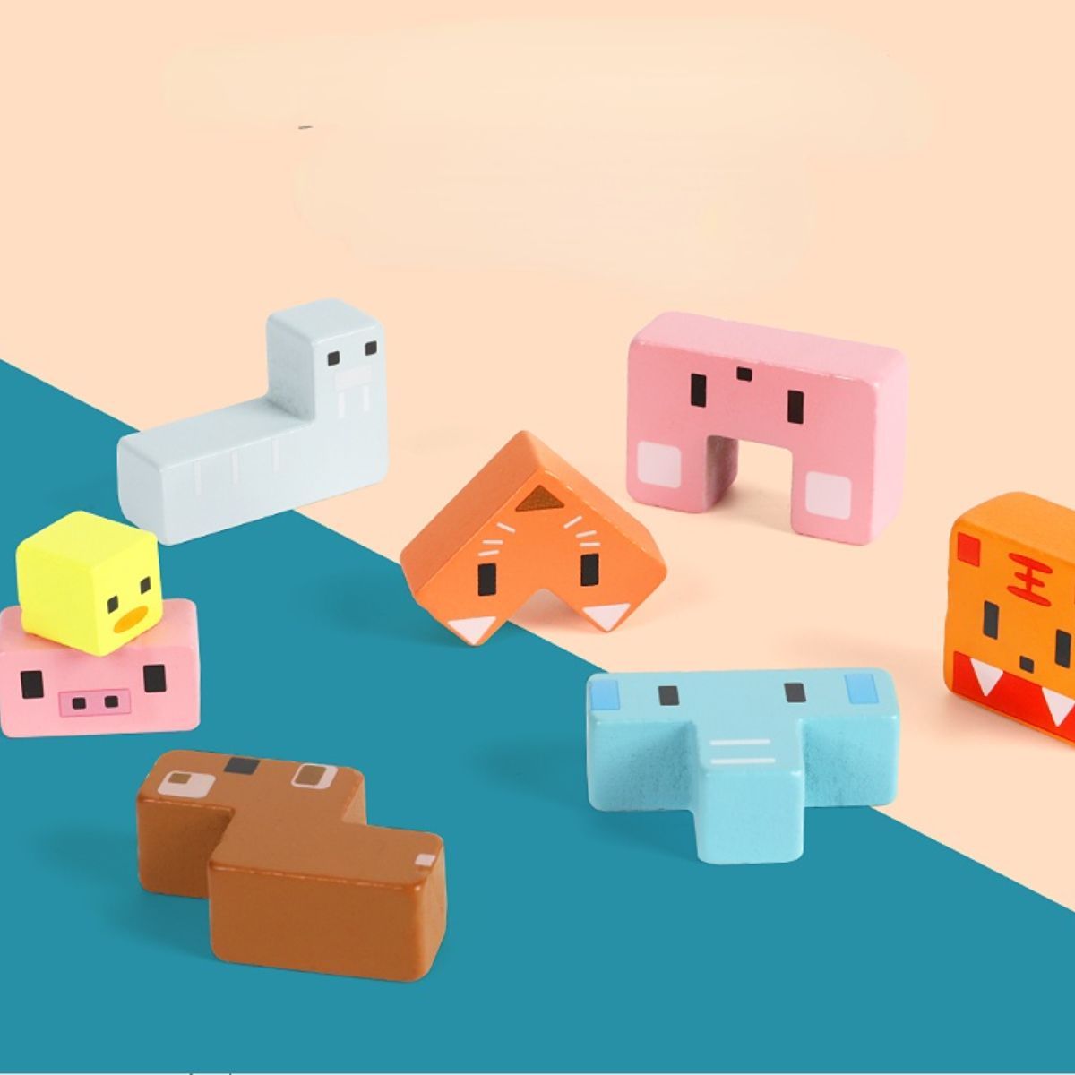 Balanced animal stacking toys, suitable for children aged 1 to 5 years.