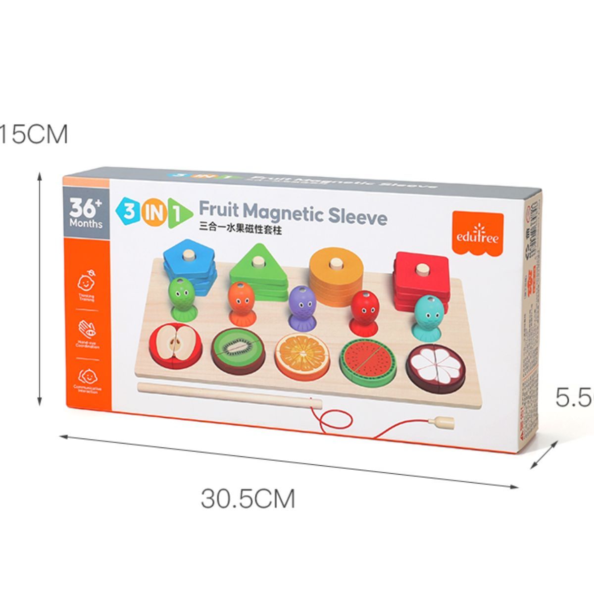 Multi-functional magnetic fruit set.