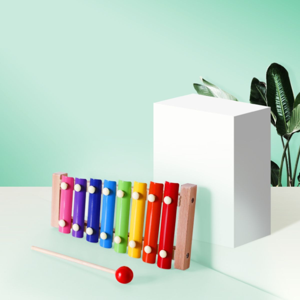 Wooden key for children with eight tones.