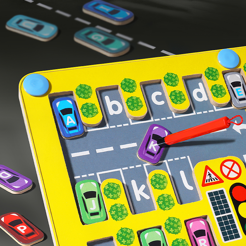 Educational Wooden Letter Matching Magnetic Maze Toy