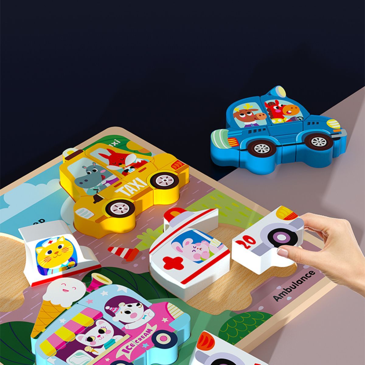 Educational puzzles suitable for children aged 1 to 3 years.