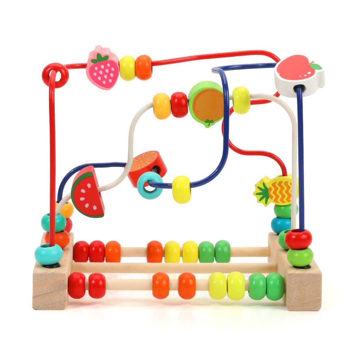 Maze bead game, colorful wooden circular game suitable for children, maze bead education game, children's activity cube, sensory education game