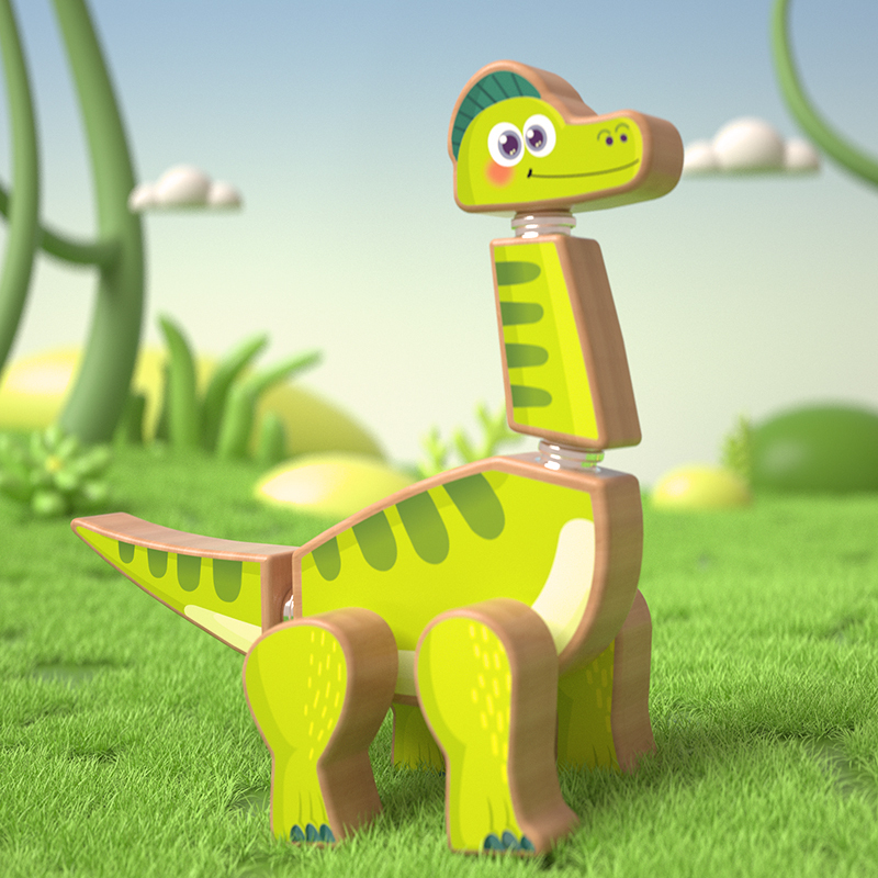 Jurassic Wooden Dinosaur Assembly Set