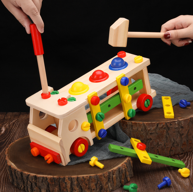 Wooden Screw Assembly Car