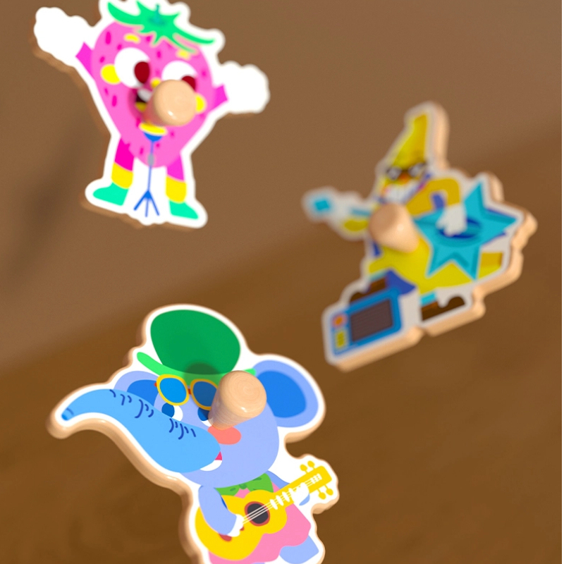 Wooden Puzzle Board with Handle – 8 Themed Pattern Options for Kids’ Learning & Play