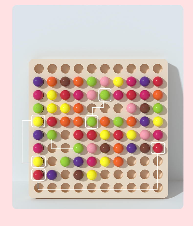 Wooden Color Sorting & Board Game Set | Montessori Fine Motor Skill Toy for Wholesale & OEM