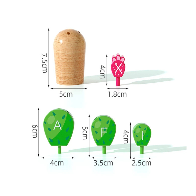 Wooden Alphabet Cactus Balancing Toy – Montessori Letter Learning Game for Kids