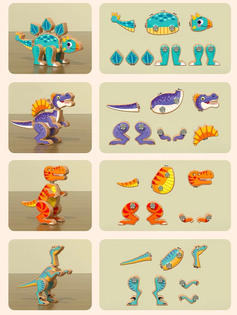 Jurassic Wooden Dinosaur Assembly Set