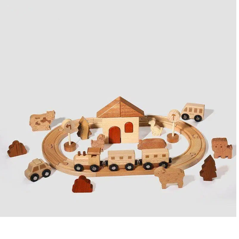 Pastoral Wooden Train Track Set