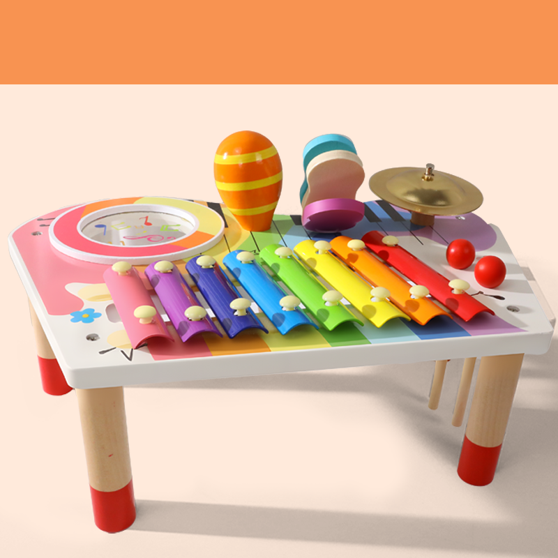 Montessori Wooden Music Activity Table for Toddlers