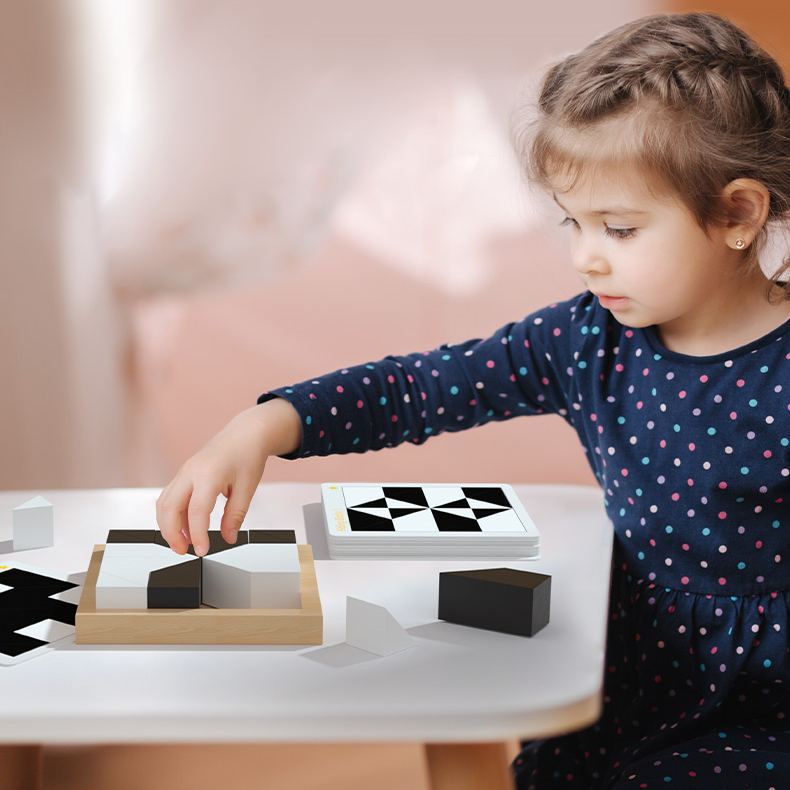 Wooden Logic Puzzle “Hide Building Blocks” | Montessori Brain Training Toy for Wholesale & OEM