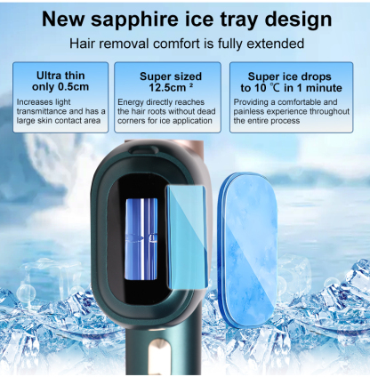 Aolemon Custom Sapphire Ice Cooling IPL Hair Removal Device For Women and Men Smooth Skin 
