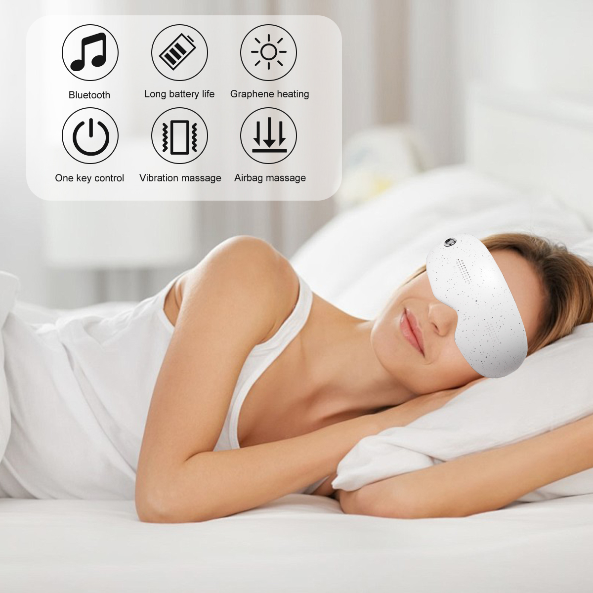 Top Selling Products 2024 Hot Compresses Soothe Bluetooth Music Heated Eye Mask, USB Steam Warm Compress For Puffy Eyes, Warm Therapeutic Treatment For Dry Eye, Chalazion, Blepharitis-Aolemon