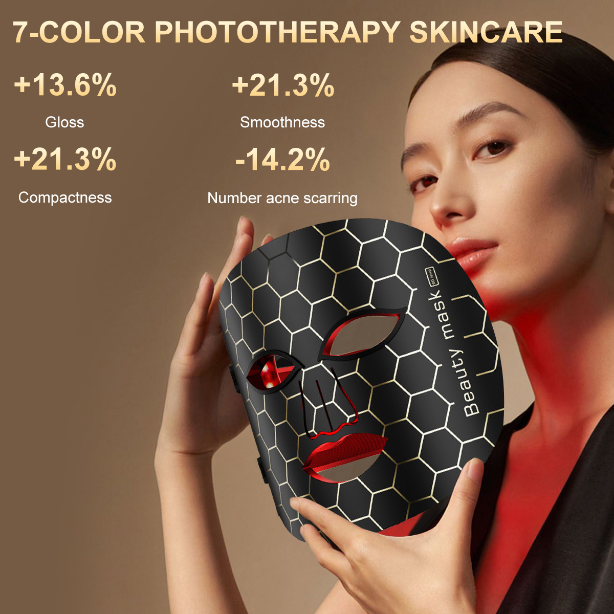 Red Light LED Face Mask Therapy Face Light Therapy Mask for all Facial Skin Care