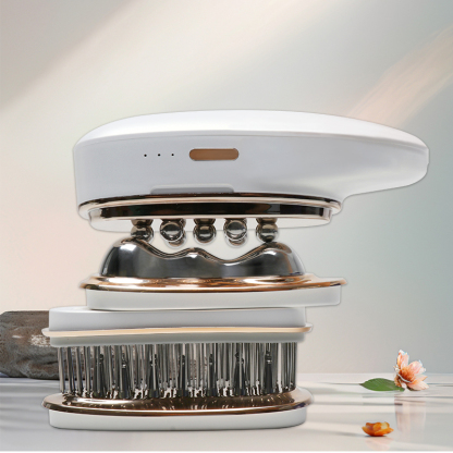 Aolemon Multifunctional 4 in 1 Electric Straight Comb Hair Vibration Body Massage Machine Hair Brushes beauty device guasha for Women