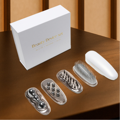 Aolemon Multifunctional 4 in 1 Electric Straight Comb Hair Vibration Body Massage Machine Hair Brushes beauty device guasha for Women