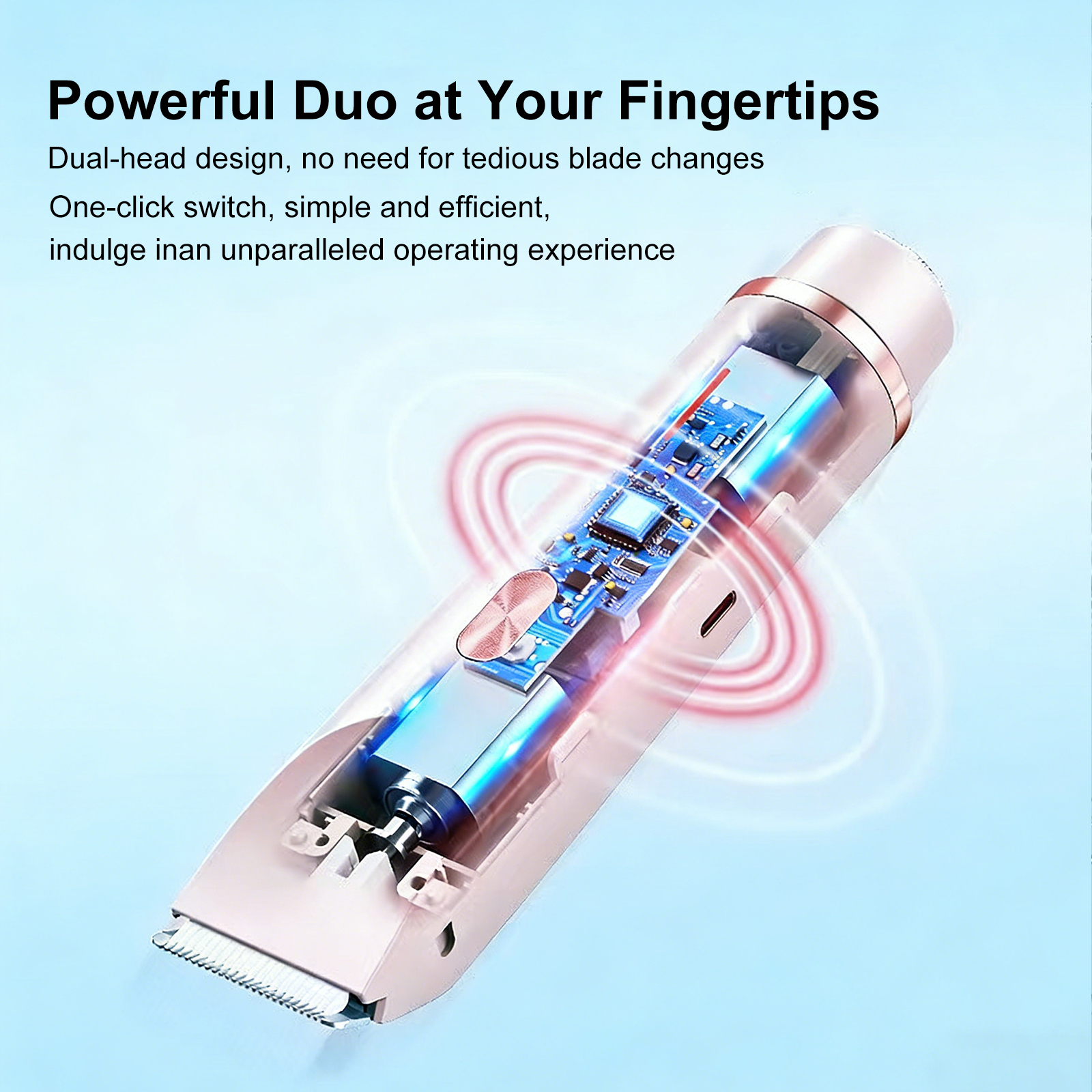 Aolemon Painless Dual-Head Electric Epilator Rechargeable Portable Hair Remover