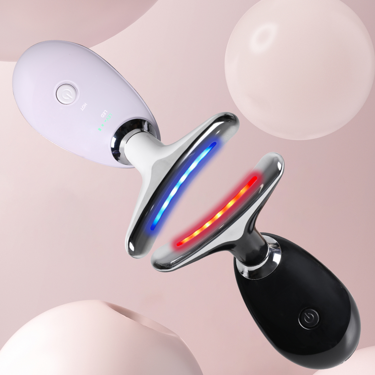 Wholesale Luxury Portable Face and Neck Lifting Massager Sliver pink Skin Tightening Anti-aging Neck Lifting Massager at Home