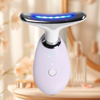 Wholesale Luxury Portable Face and Neck Lifting Massager Sliver pink Skin Tightening Anti-aging Neck Lifting Massager at Home