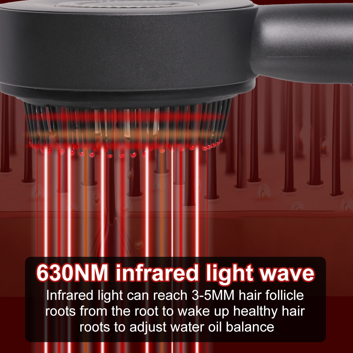 Physical Massage Mode Ems Low Frequency Pulsed Light Therapy Comb Head SPA