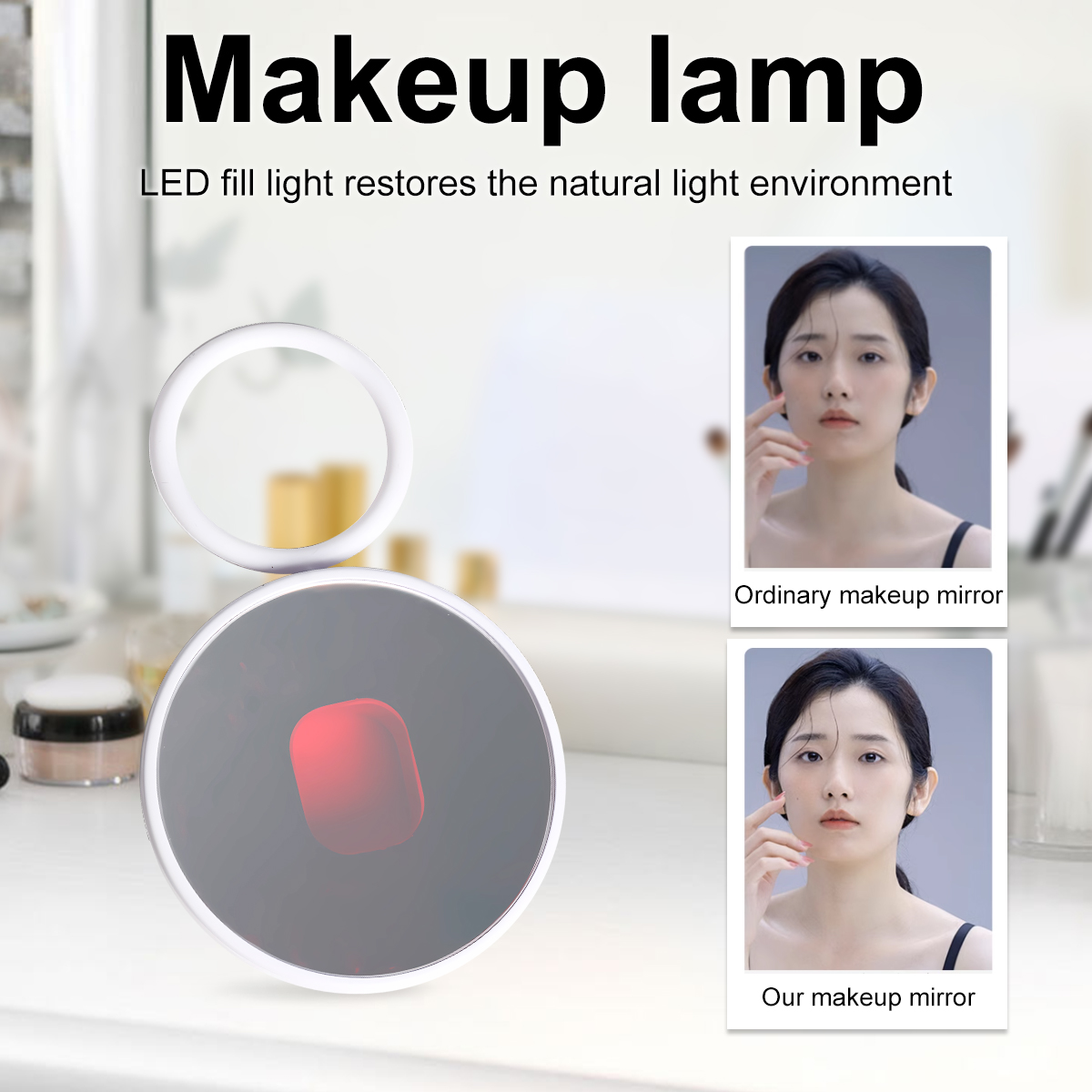 Factory Supply Beauty Hand Held Custom Logo Travel Portable Compact Mini Make Up Shenzhen JVK Makeup Pocket Gift Mirror Anti-peeping