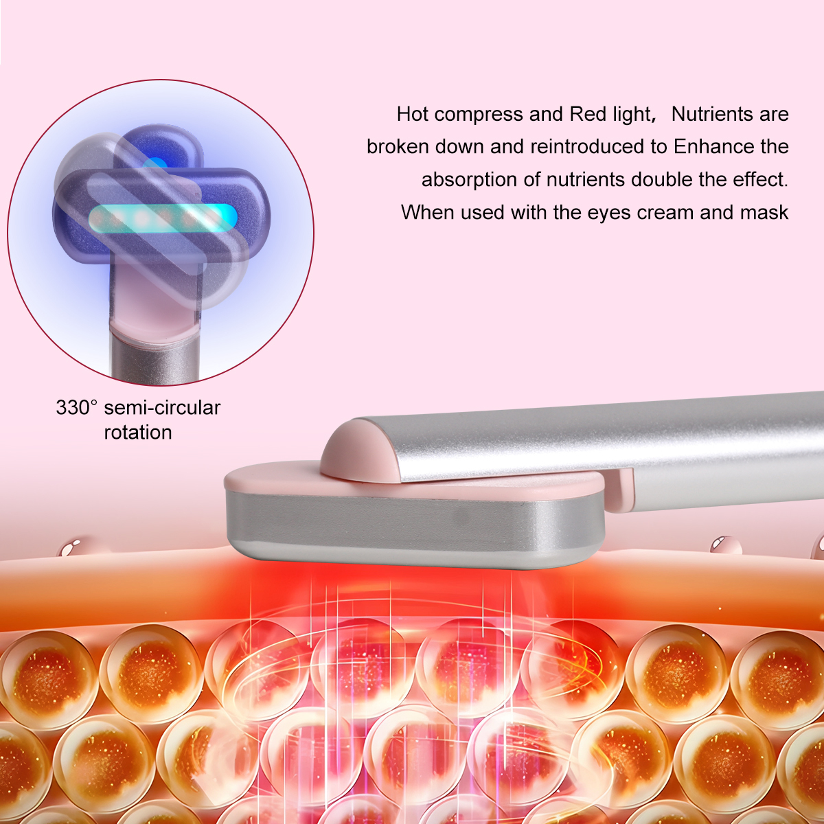 Shenzhen JYK Wholesale Eye Facial Beauty Massager Ems Vibration Eye Led Red Light Massager Wand With Heat Compression