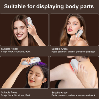 Aolemon Multifunctional 4 in 1 Electric Straight Comb Hair Vibration Body Massage Machine Hair Brushes beauty device guasha for Women