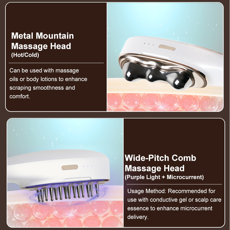 Aolemon Multifunctional 4 in 1 Electric Straight Comb Hair Vibration Body Massage Machine Hair Brushes beauty device guasha for Women