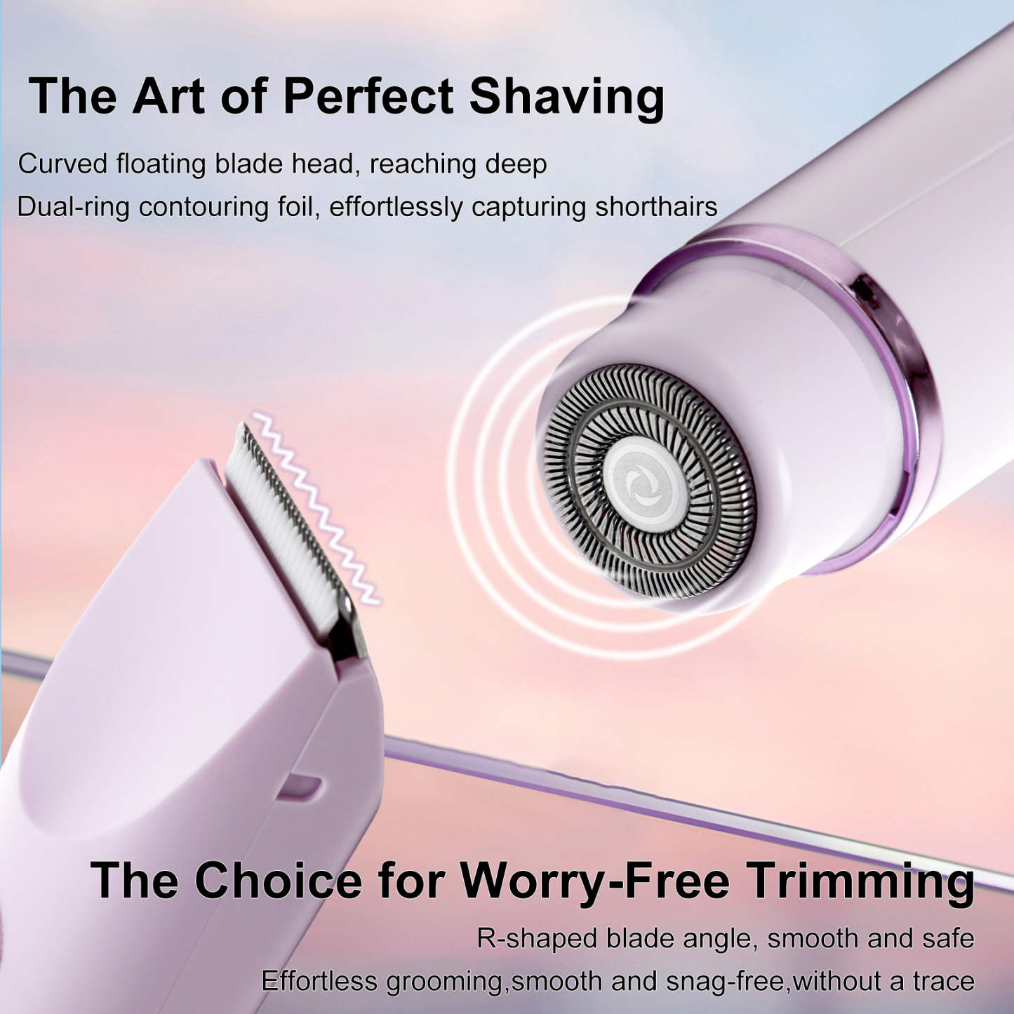 Aolemon Painless Dual-Head Electric Epilator Rechargeable Portable Hair Remover